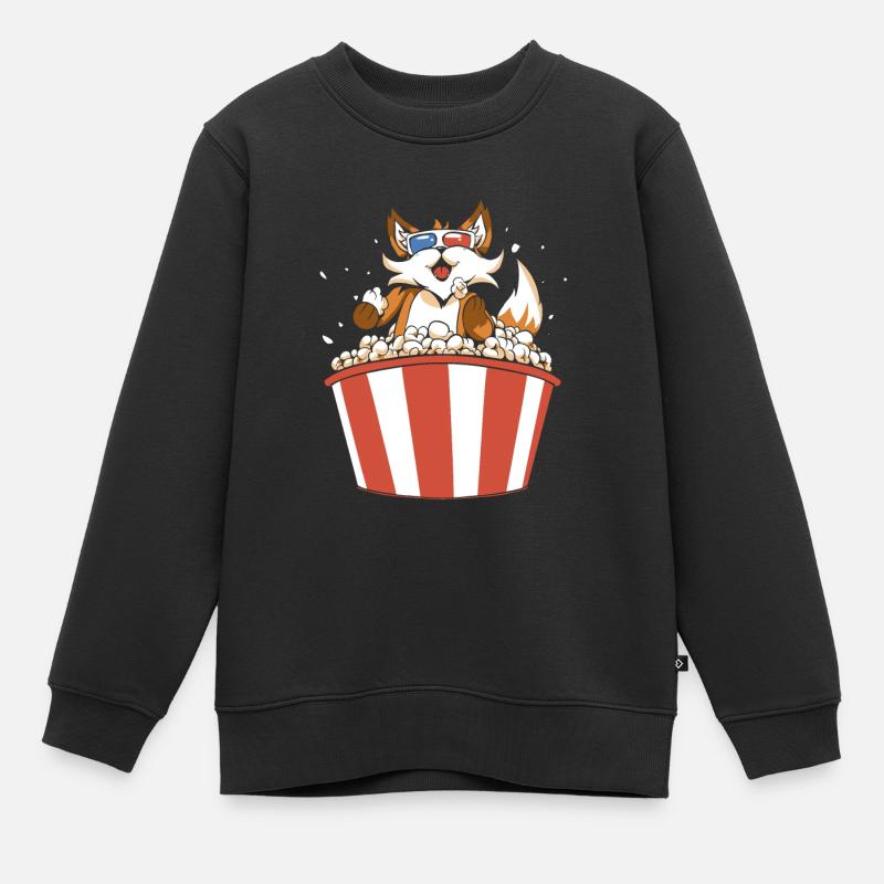 Popcorn Fuchs - Kinder Premium Organic Sweatshirt - Schwarz