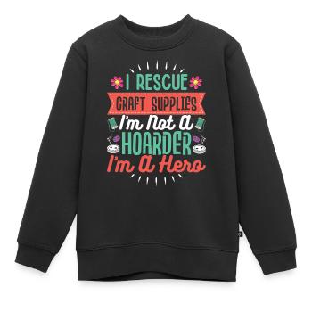 Artisanat Artisan - Sweat Premium enfant bio - noir - Devant - AI Model Kid Female (0cm)