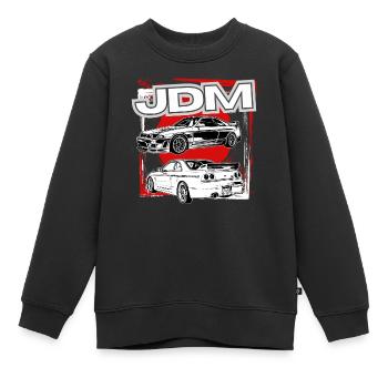 Jdm / Tuning / Turbocompresseur / Jantes / Chiptuning - Sweat Premium enfant bio - noir - Devant - AI Model Kid Female (0cm)