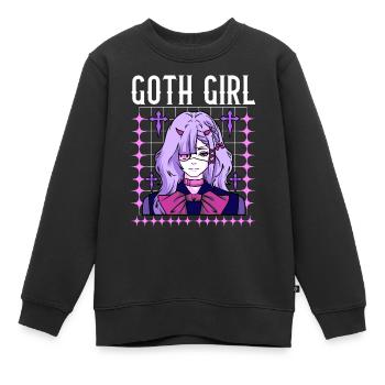 Goth Girl - Kinder Premium Organic Sweatshirt - Schwarz - Vorne - AI Model Kid Female (0cm)