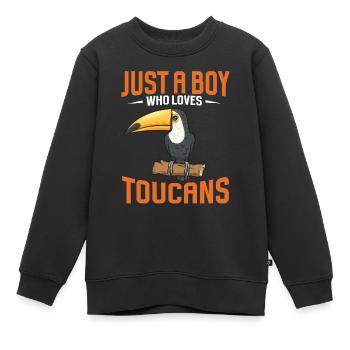 Tukan Vogel Regenwald - Kinder Premium Organic Sweatshirt - Schwarz - Vorne - AI Model Kid Female (0cm)