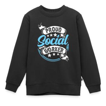 Fier travailleur social Formation Travailleur social - Sweat Premium enfant bio - noir - Devant - AI Model Kid Female (0cm)
