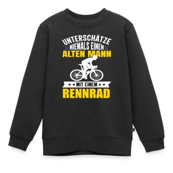 Rennrad Rennradfahrer Radsport Radrennen Fahrrad - Kinder Premium Organic Sweatshirt - Schwarz - Vorne - AI Model Kid Female (0cm)