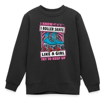 Rollschuhe Rollschuhlaufen - Kinder Premium Organic Sweatshirt - Schwarz - Vorne - AI Model Kid Female (0cm)