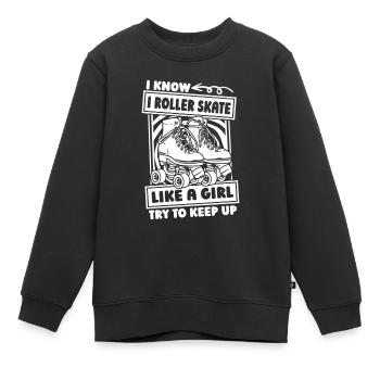 Roller Skating Roller Roller Filles - Sweat Premium enfant bio - noir - Devant - AI Model Kid Female (0cm)