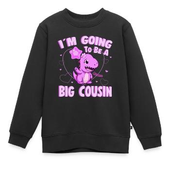 I'm Going To Be A Big Cousin Dinosaur Graphic Idea - Kinder Premium Organic Sweatshirt - Schwarz - Vorne - AI Model Kid Female (0cm)
