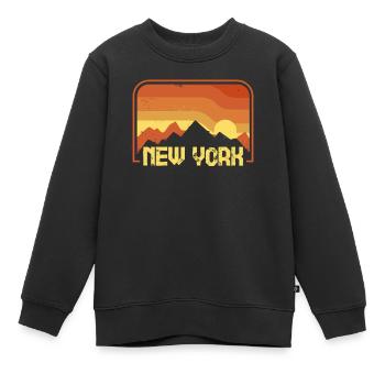 New York - Sweat Premium enfant bio - noir - Devant - AI Model Kid Female (0cm)