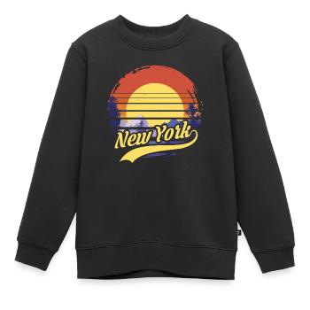 New York - Sweat Premium enfant bio - noir - Devant - AI Model Kid Female (0cm)