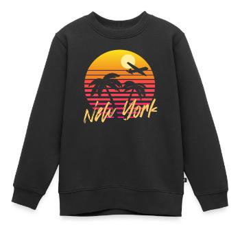New York - Kinder Premium Organic Sweatshirt - Schwarz - Vorne - AI Model Kid Female (0cm)