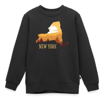 New York - Sweat Premium enfant bio - noir - Devant - AI Model Kid Female (0cm)