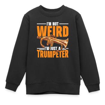 Trompetenspieler Trompeter - Kinder Premium Organic Sweatshirt - Schwarz - Vorne - AI Model Kid Female (0cm)