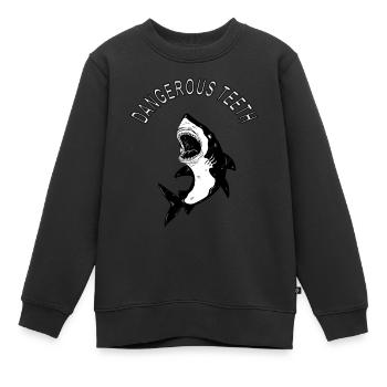 gefährlicher Hai Haifische Fischkopf Geschenkidee - Kinder Premium Organic Sweatshirt - Schwarz - Vorne - AI Model Kid Female (0cm)
