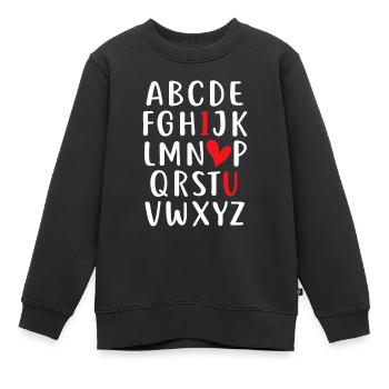 ABC Alphabet de craie Je t’aime Professeur d’anglais Vale - Sweat Premium enfant bio - noir - Devant - AI Model Kid Female (0cm)