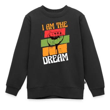 Je suis le rêve Citation antiraciste - Sweat Premium enfant bio - noir - Devant - AI Model Kid Female (0cm)