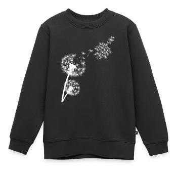 Mittelfinger Pusteblume Beleidigung - Kinder Premium Organic Sweatshirt - Schwarz - Vorne - AI Model Kid Female (0cm)