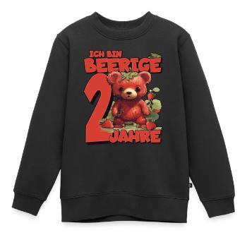 2. Geburtstag Jahre Kindergeburtstag - Erdbeer Bär - Kinder Premium Organic Sweatshirt - Schwarz - Vorne - AI Model Kid Female (0cm)