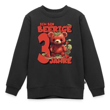3. Geburtstag Jahre Kindergeburtstag - Erdbeer Bär - Kinder Premium Organic Sweatshirt - Schwarz - Vorne - AI Model Kid Female (0cm)