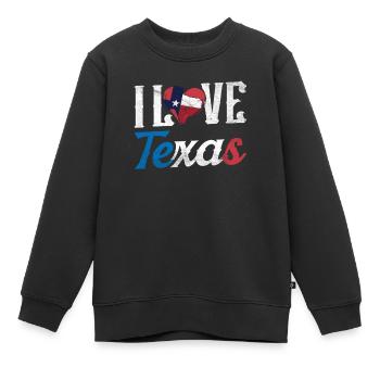 Ich Liebe Texas Sprüche Texanisch Texaner Stolz - Kinder Premium Organic Sweatshirt - Schwarz - Vorne - AI Model Kid Female (0cm)