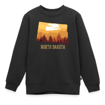 Dakota du Nord - Sweat Premium enfant bio - noir - Devant - AI Model Kid Female (0cm)