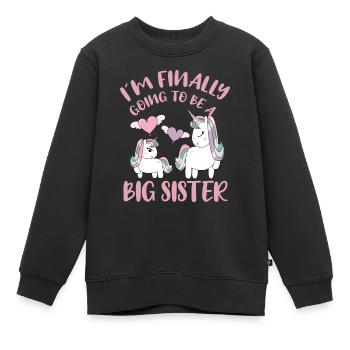 I`m Finally Going To Be A Big Sister Unicorn Gift - Kinder Premium Organic Sweatshirt - Schwarz - Vorne - AI Model Kid Female (0cm)