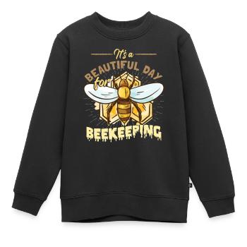 Imkerei Waben Honigbienen Bienenstock - Kinder Premium Organic Sweatshirt - Schwarz - Vorne - AI Model Kid Female (0cm)
