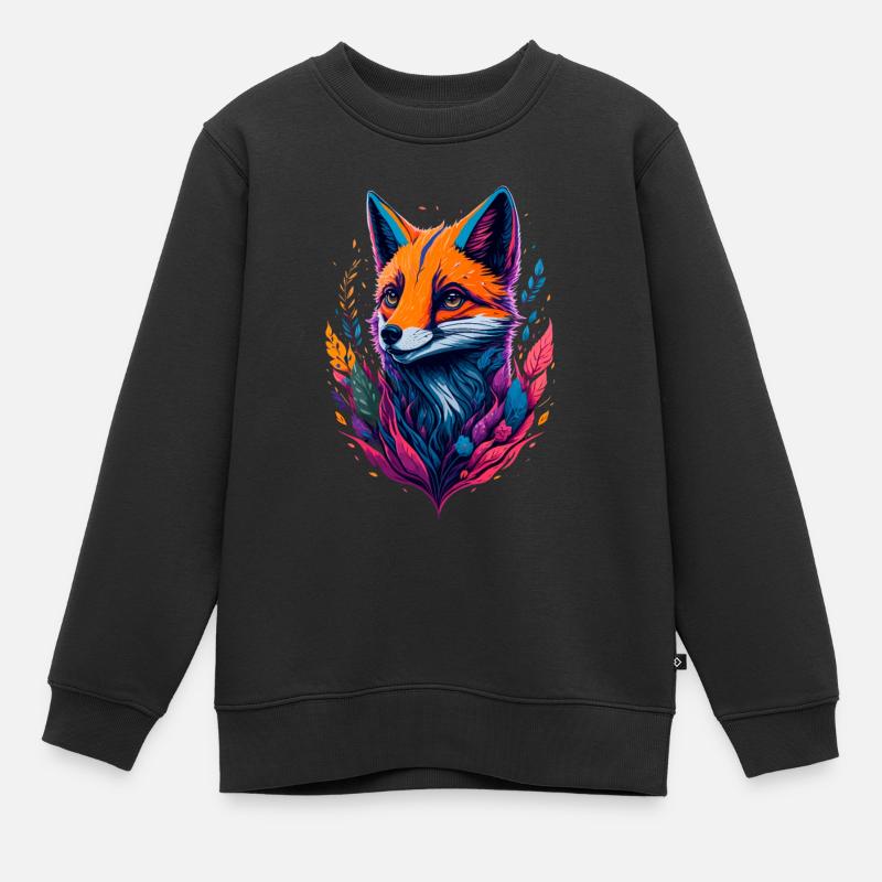 abstract fox - Kids Premium Organic Sweatshirt - black