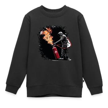 FEUERWEHRLEUTE RETTEN - Kinder Premium Organic Sweatshirt - Schwarz - Vorne - AI Model Kid Female (0cm)