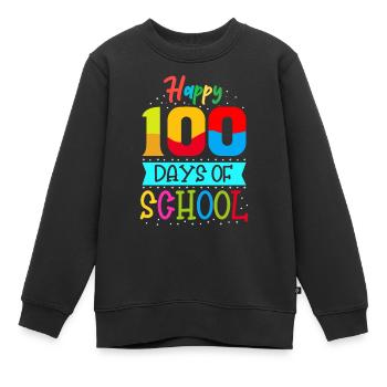 Glückliche hundert Tage Schule - Kinder Premium Organic Sweatshirt - Schwarz - Vorne - AI Model Kid Female (0cm)