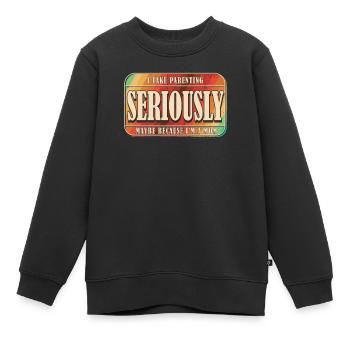 Schwarzer Humor Erziehung - Kinder Premium Organic Sweatshirt - Schwarz - Vorne - AI Model Kid Female (0cm)