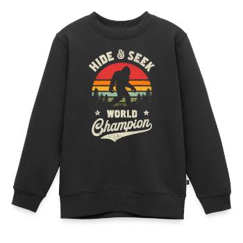 Bigfoot Versteckspiel Weltmeister Sasquatch Ret - Kinder Premium Organic Sweatshirt - Schwarz - Vorne - AI Model Kid Female (0cm)