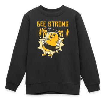 Biene stark - Kinder Premium Organic Sweatshirt - Schwarz - Vorne - AI Model Kid Female (0cm)