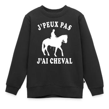 J'peux pas j'ai cheval - Sweat Premium enfant bio - noir - Devant - AI Model Kid Female (0cm)