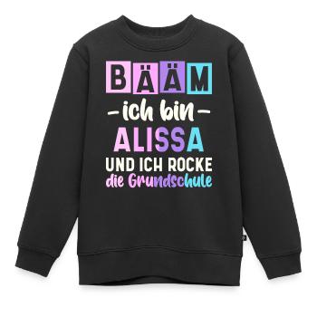 Name Alissa Geschenk Grundschule - Kinder Premium Organic Sweatshirt - Schwarz - Vorne - AI Model Kid Female (0cm)