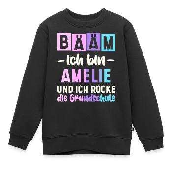 Name Amelie Geschenk Grundschule - Kinder Premium Organic Sweatshirt - Schwarz - Vorne - AI Model Kid Female (0cm)