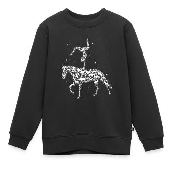 Voltigieren Reiten Pferd Spruch Reiterin Reiterhof - Kinder Premium Organic Sweatshirt - Schwarz - Vorne - AI Model Kid Female (0cm)