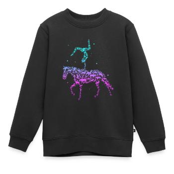 Voltigieren Reiten Pferd Spruch Reiter Reitverein - Kinder Premium Organic Sweatshirt - Schwarz - Vorne - AI Model Kid Female (0cm)