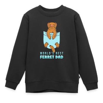 Putois furet mignon - Sweat Premium enfant bio - noir - Devant - AI Model Kid Female (0cm)
