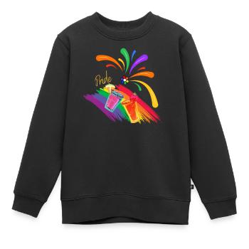 Getränke voller Farben, Stolz - Kinder Premium Organic Sweatshirt - Schwarz - Vorne - AI Model Kid Female (0cm)