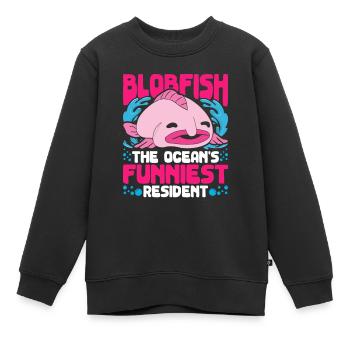 Blobfisch Blobfish The Ocean's Funniest Resident - Kinder Premium Organic Sweatshirt - Schwarz - Vorne - AI Model Kid Female (0cm)