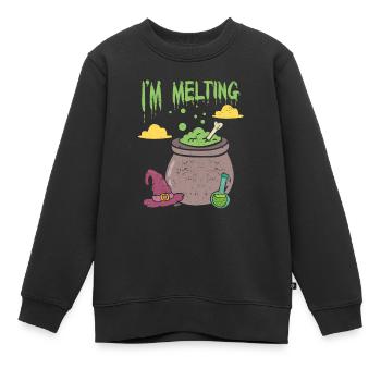 Ich schmelze lustig Halloween Hexe Grün Pool Lehre - Kinder Premium Organic Sweatshirt - Schwarz - Vorne - AI Model Kid Female (0cm)