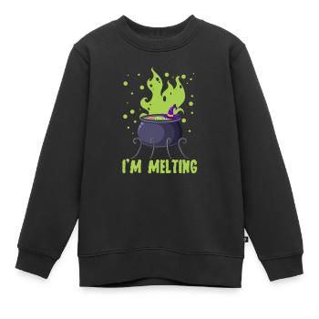 Ich schmelze lustig Halloween Hexe Grün Pool Lehre - Kinder Premium Organic Sweatshirt - Schwarz - Vorne - AI Model Kid Female (0cm)