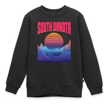 Dakota du Sud - Sweat Premium enfant bio - noir - Devant - AI Model Kid Female (0cm)