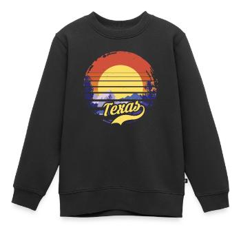 Texas - Kinder Premium Organic Sweatshirt - Schwarz - Vorne - AI Model Kid Female (0cm)