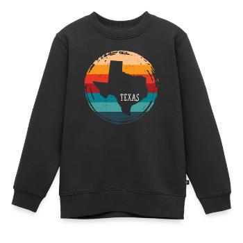 Texas - Kinder Premium Organic Sweatshirt - Schwarz - Vorne - AI Model Kid Female (0cm)