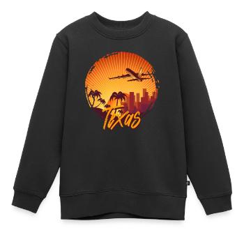 Texas - Kinder Premium Organic Sweatshirt - Schwarz - Vorne - AI Model Kid Female (0cm)