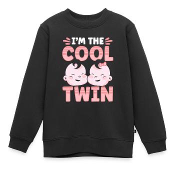 Je suis le jumeau cool humour drôles jumeaux - Sweat Premium enfant bio - noir - Devant - AI Model Kid Female (0cm)