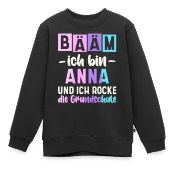 Name Anna Geschenk Grundschule - Kinder Premium Organic Sweatshirt - Schwarz - Vorne - AI Model Kid Female (0cm)