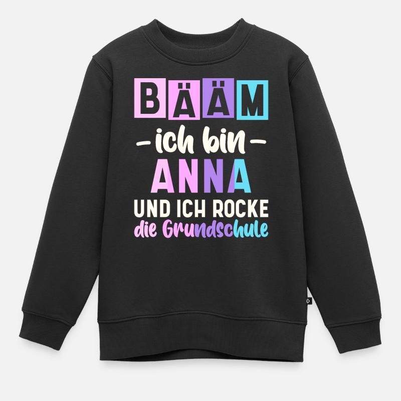 Name Anna Geschenk Grundschule - Kinder Premium Organic Sweatshirt - Schwarz