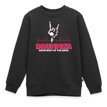 Drummers Drummers Drummers Drummers - Kids Premium Organic Sweatshirt - black - Front - AI Model Kid Female (0cm)