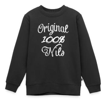 Original 100% Nils - Sweat Premium enfant bio - noir - Devant - AI Model Kid Female (0cm)